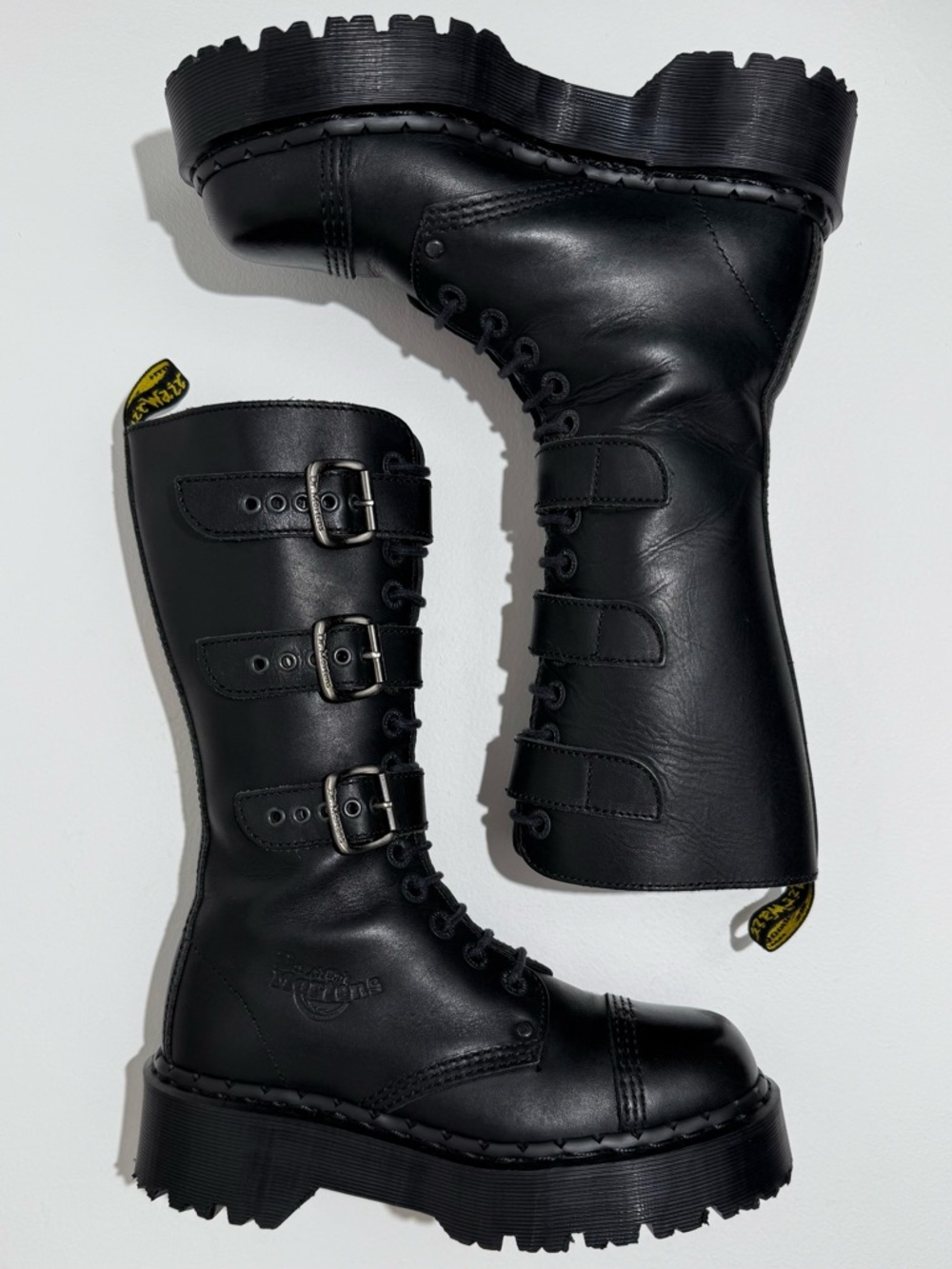 Vintage Dr. Martens 3A26 Holy Grail England Black Envy Platform Boots UK 4